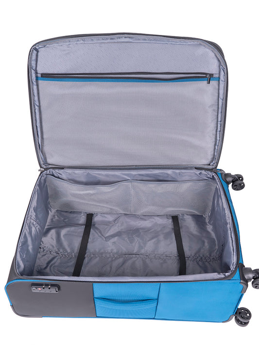 Voyager On The Go Large 4 Wheel Trolley Case - Blue