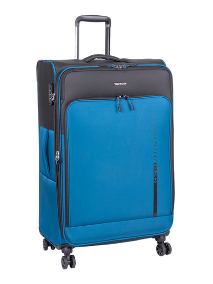 Voyager On The Go Large 4 Wheel Trolley Case - Blue