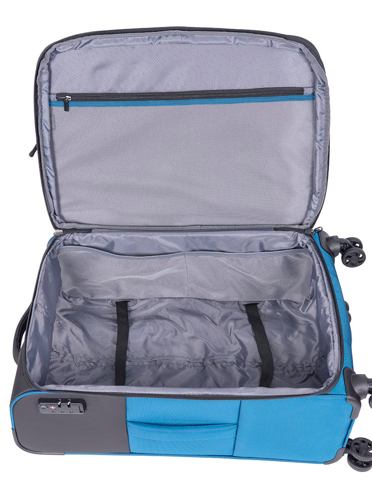Voyager On The Go Medium 4 Wheel Trolley Case - Blue