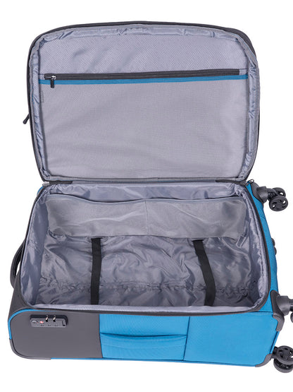 Voyager On The Go Medium 4 Wheel Trolley Case - Blue