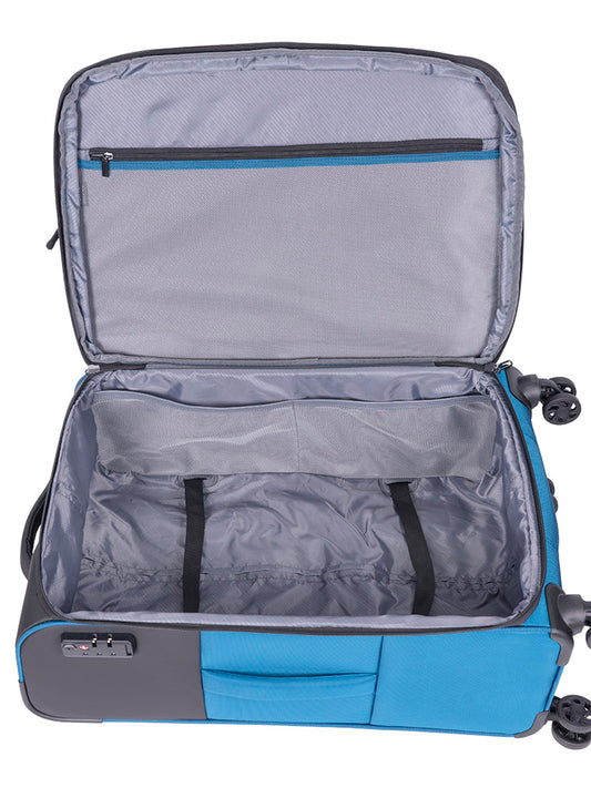 Voyager On The Go Medium 4 Wheel Trolley Case - Blue