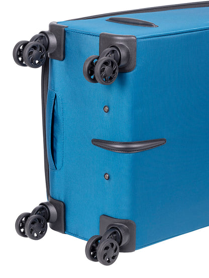 Voyager On The Go Medium 4 Wheel Trolley Case - Blue