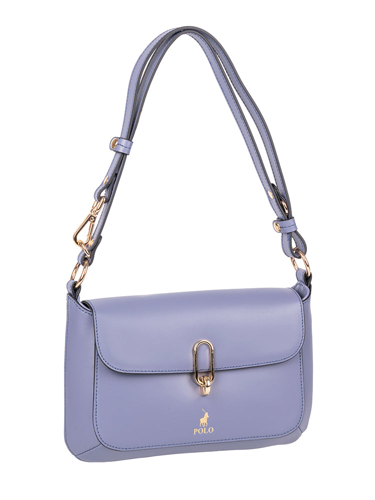 Polo Box Calf Flapover with Lock - Blue