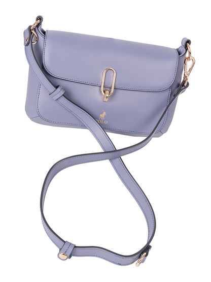 Polo Box Calf Flapover with Lock - Blue