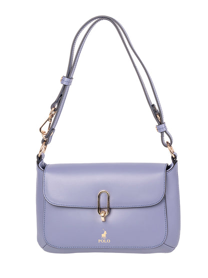 Polo Box Calf Flapover with Lock - Blue