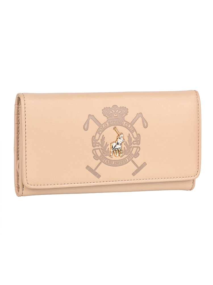 Polo Ascot Slim Trifold Purse - Latte