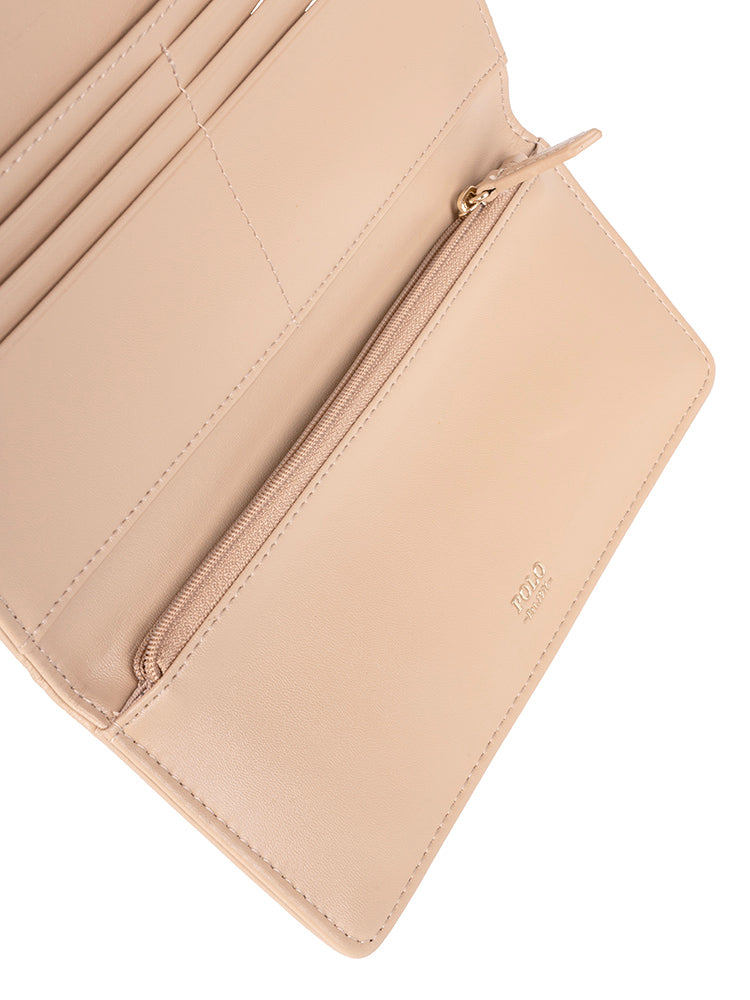 Polo Ascot Slim Trifold Purse - Latte