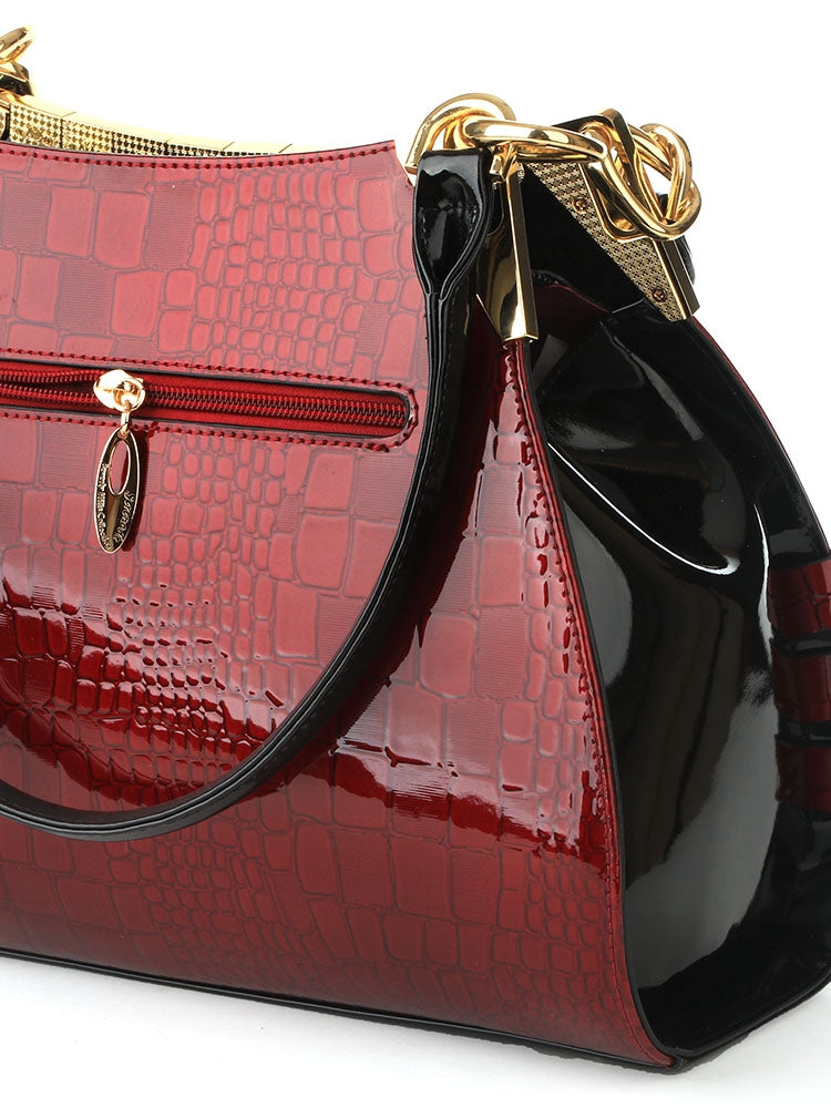 Serenade Cherry Croc Monica Shopper Bag
