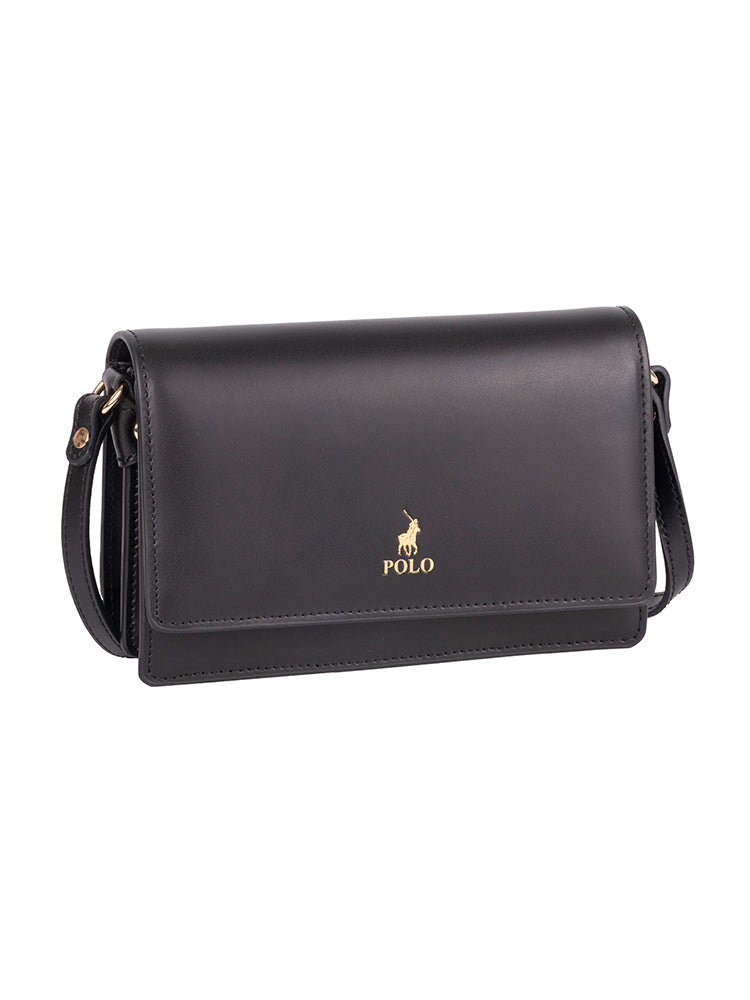 Polo Box Calf Concertina Sling - Black