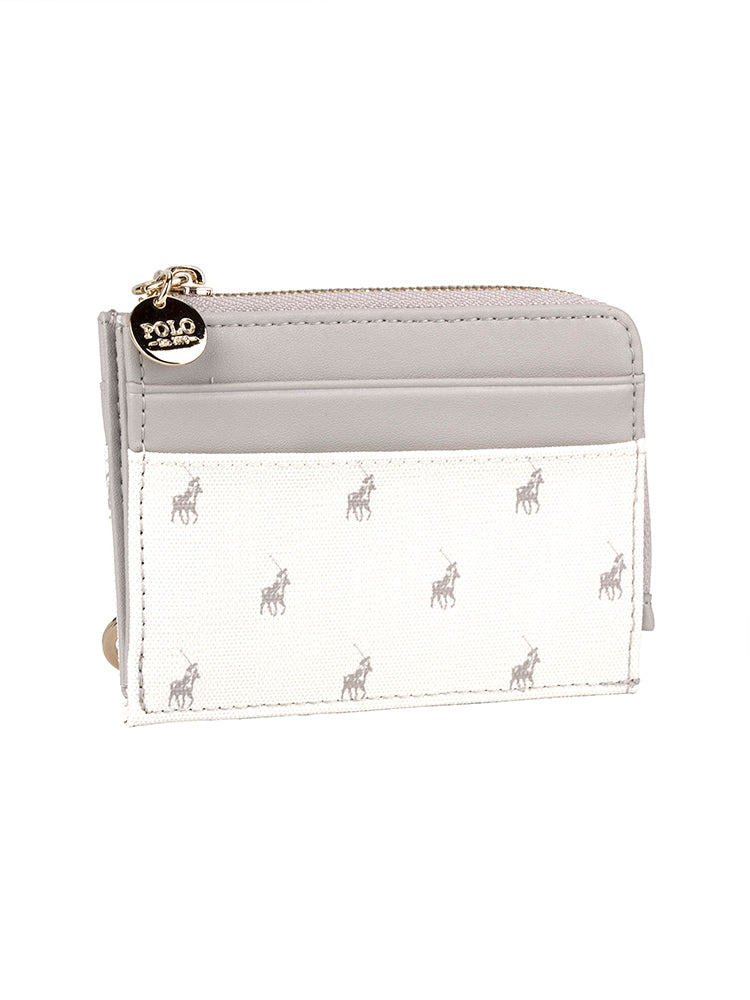 Polo Monticello L-Zip Card Holder with Key Ring - Grey