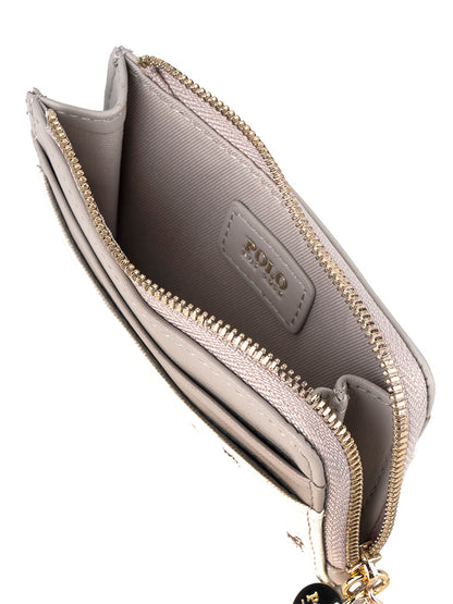 Polo Monticello L-Zip Card Holder with Key Ring - Grey