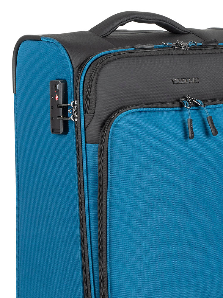 Voyager On The Go 4 Wheel Carry On Trolley - Blue