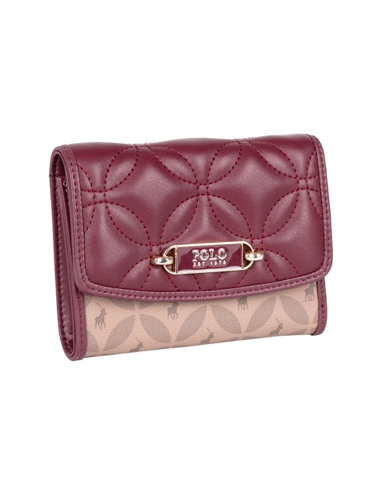 Polo Madison Compact Trifold Purse - Garnet