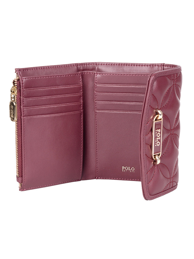 Polo Madison Compact Trifold Purse - Garnet