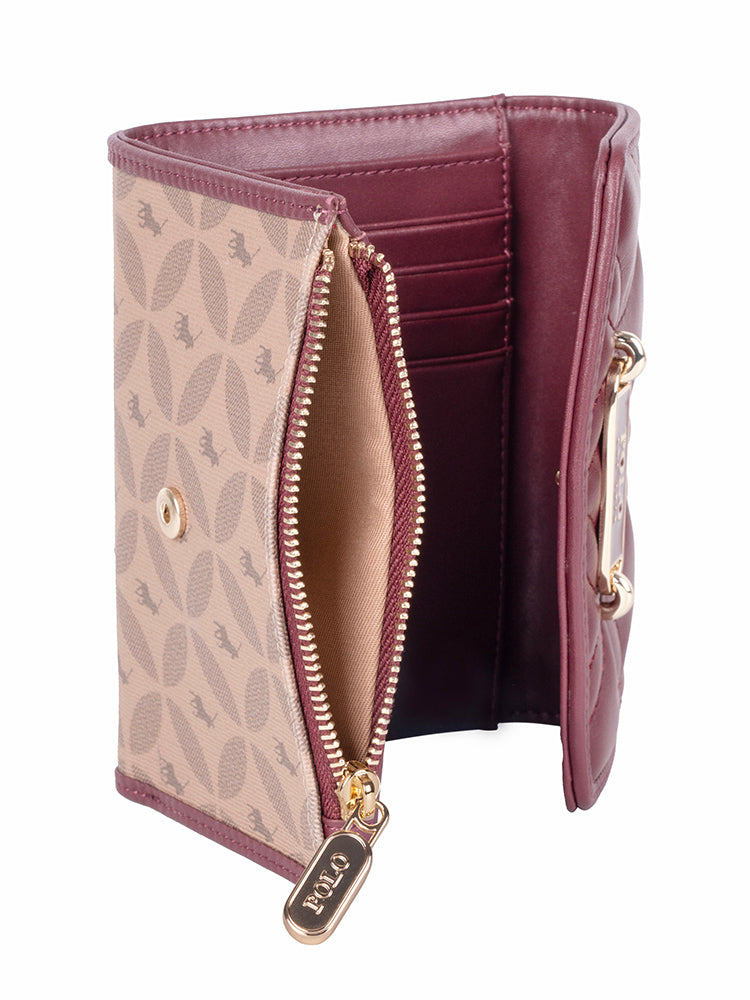 Polo Madison Compact Trifold Purse - Garnet
